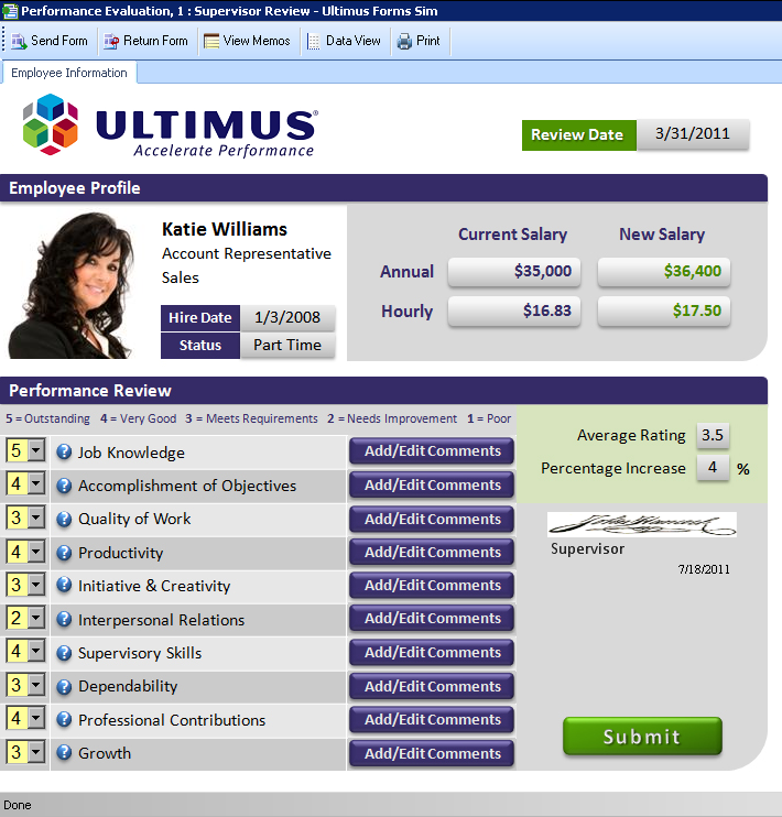 Employee Performance Review | Ultimus Solution Profile