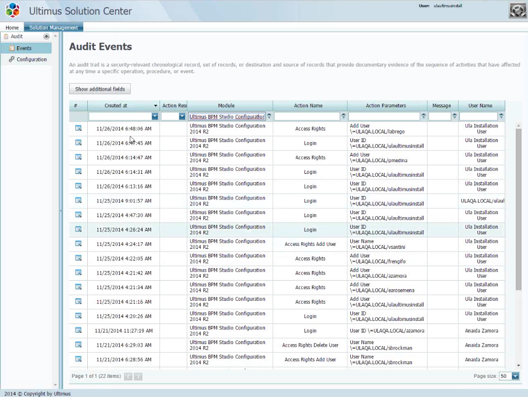 BPM Software Suite User Interface