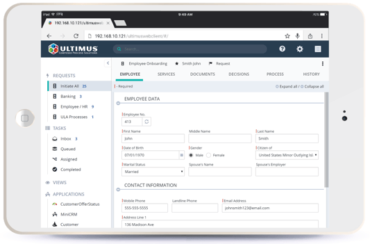 Human Resources Employee Onboarding Application BPM Solution