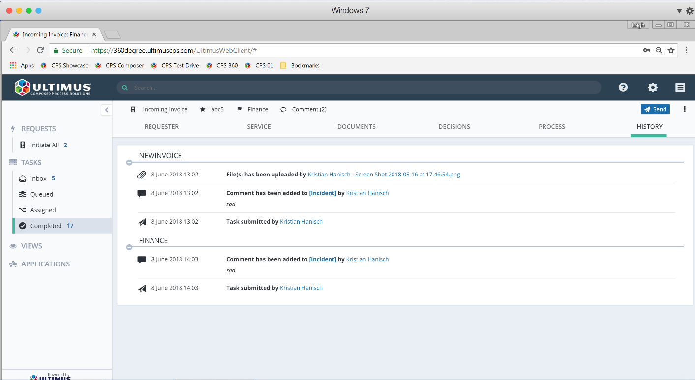 Comprehensive incident history