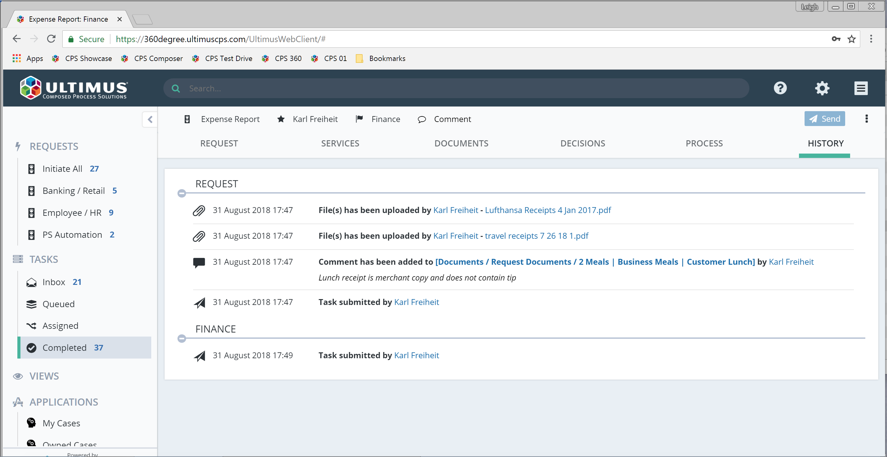 expense report history